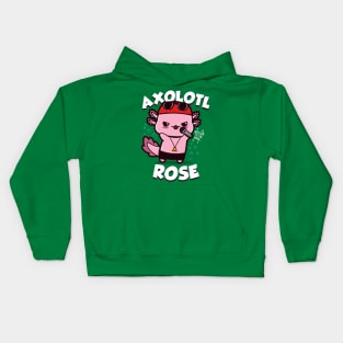 Funny Cute Axl Rose Rocker Axolotl Gift For Axolotl Lovers Kids Hoodie